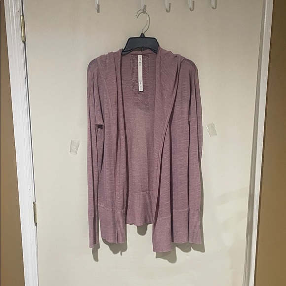 lululemon athletica Sweaters - lululemon athletica Linen Blend Dusty Pink Light Hoodie Sweater Cardigan SZ M